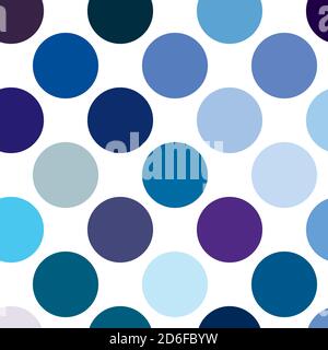 Circles, dots, polka-dots seamlessly repeatable colorful pattern, background. Speckle, stipple, stippling illustration. Vector Stock Vector