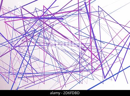 Edgy, angular lines abstract vector art. Abstract zig-zag; criss-cross, wavy intersected lines, stripes purple background; pattern and texture. Stock Vector