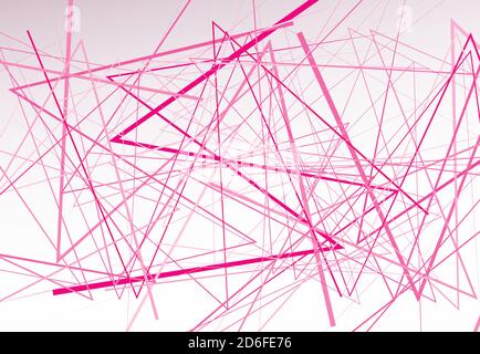 Edgy, angular lines abstract vector art. Abstract zig-zag; criss-cross, wavy intersected lines, stripes pink background; pattern and texture. Stock Vector