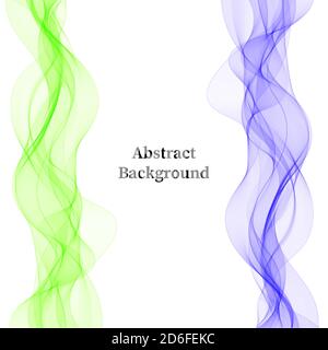 Abstract colored waves set. Vector design element Stock Vector