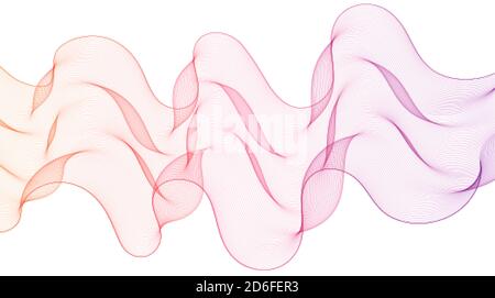 Red abstract wave. Curves isolated on white background Stock Vector