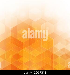 Abstract orange background. Vector Hexagons Geometric design. Stock Vector