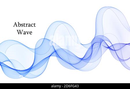 Smooth wavy blue lines in the form of abstract waves Stock Vector