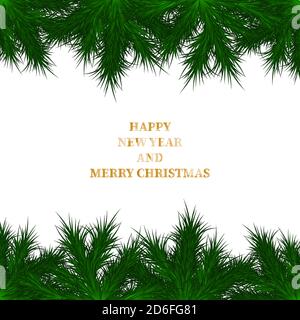 Festive postcard. Christmas background. Tree branches Stock Vector
