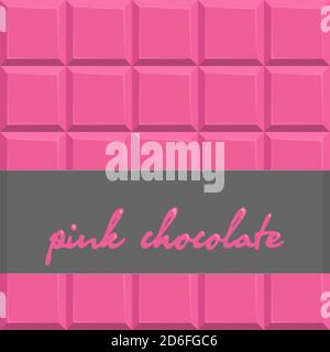 Pink chocolate background. Seamless pattern with texture of chocolate bars Stock Vector