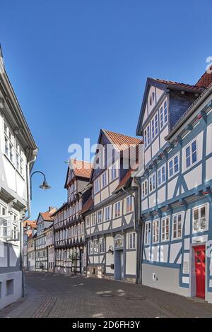 Germany, Lower Saxony, Wolfenbüttel, old town, half-timbered houses, "Krumme Strasse" Stock Photo