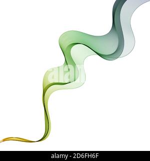 two-color bright wave. Vector abstract image. Blue and green tones. Stock Vector