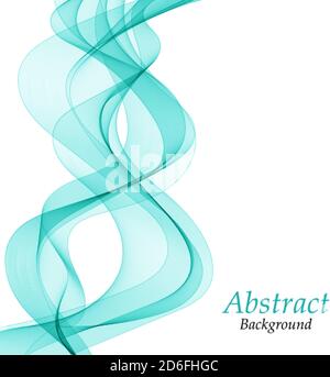 Abstract background of blue waves isolated on white. EPS 10. Can be used for flyers and corporate presentations Stock Vector