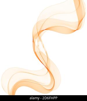 Red abstract wave. Curves isolated on white background Stock Vector