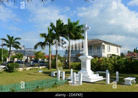 War Memorial Monument in downtown in Falmouth, Jamaica. Stock Photo