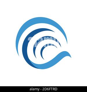 modern circle water wave logo design vector symbol and icon sign illustration Stock Vector