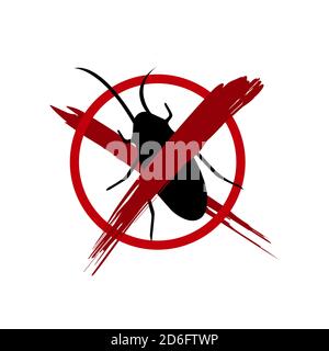 pest control logo design vector insect protection examination icon template illustration Stock Vector