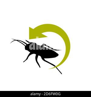 pest control logo design vector insect protection examination icon template illustration Stock Vector