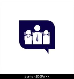 job search logo vector a businessman with dialog symbol for job seeker sign company Stock Vector