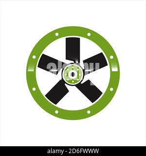 creative abstract wind turbine fan logo design vector illustrations Stock Vector