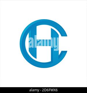 circle C H initial Letter CH logo design vector illustration Stock Vector
