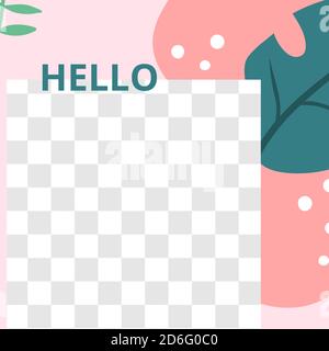Floral post. Garden flora hello social media post template Stock Vector
