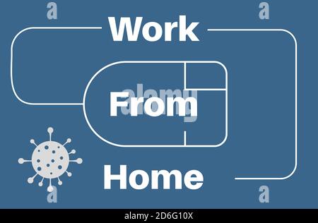 Work from home concept vector on a blue background Stock Vector