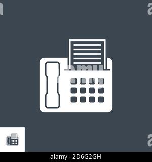 Fax related vector glyph icon. Stock Vector