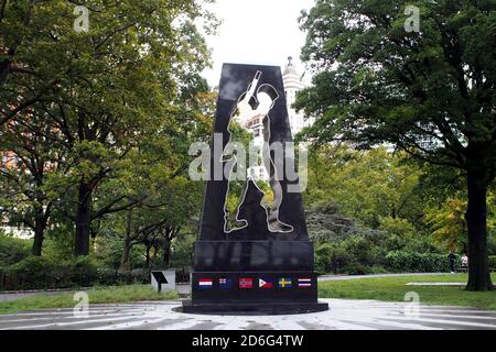 Korean War Memorial in the Battery Park, Universal Soldier, New York, NY Stock Photo