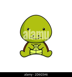 Cute business turtle icon on white background. Mascot cartoon animal character design of album, scrapbook, greeting card, invitation, flyer, sticker, Stock Vector