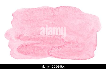 Pink Watercolor background with clear borders and spots. Watercolor brush stains. Frame with copy space for text. Stock Photo