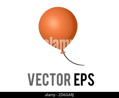 The isloated vector gradient orange air balloon on string icon, congratulations, celebrate happy halloween, birthday Stock Vector