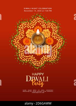 Diwali Poster Template. Stock Vector