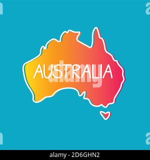 outline of Australia map- vector illustration Stock Vector