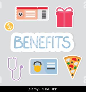 employee benefits concept- vector illustration Stock Vector