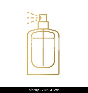 golden perfume bottle icon- vector illustration Stock Vector