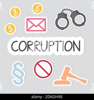 corruption concept composition- vector illustration Stock Vector