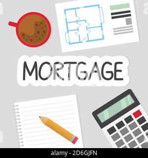 mortgage concept, home purchase planning- vector illustration Stock Vector