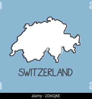 outline of Switzerland map- vector illustration Stock Vector