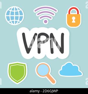 VPN (Virtual Private Network) concept- vector illustration Stock Vector
