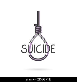 suicide hang rope concept- vector illustration Stock Vector
