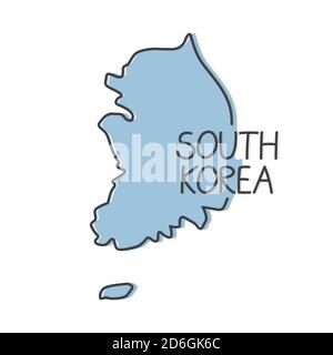 outline of South Korea map- vector illustration Stock Vector