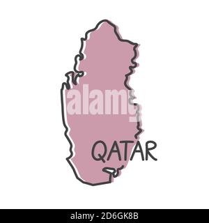 outline of Qatar map- vector illustration Stock Vector