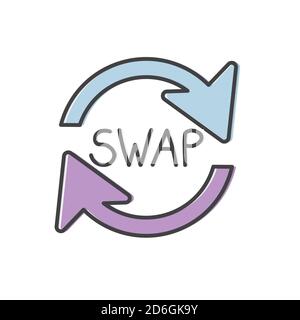 swap word and arrows icon- vector illustration Stock Vector