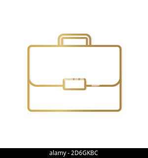 golden briefcase icon- vector illustration Stock Vector
