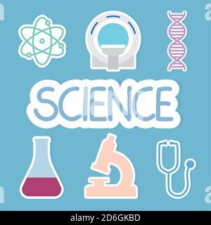 science, research concept composition- vector illustration Stock Vector