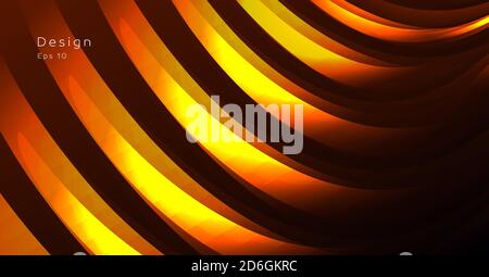 Abstract background of golden texture made of metal curves, cover design Stock Vector