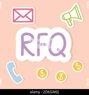 RFQ (Request For Quotation) acronym concept- vector illustration Stock Vector