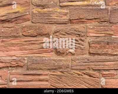 Red sandstone wall, Parkgate, Cheshire, England Stock Photo