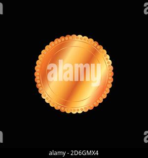 Certified gold seal isolated on white background. Vector illustration ...