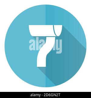 Gutter blue vector icon, flat design illustration in eps 10 Stock Vector