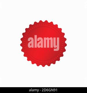 Round red badge isolated on a white background, seal stamp red luxury elegant banner con, Vector illustration certificate red foil seal or medal isola Stock Vector