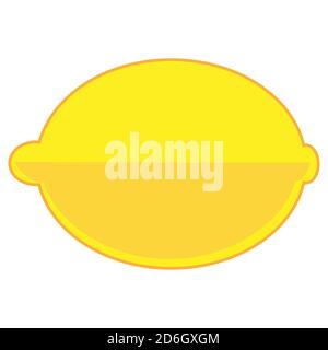 Yellow simplified lemon icon isolated on white background Stock Vector