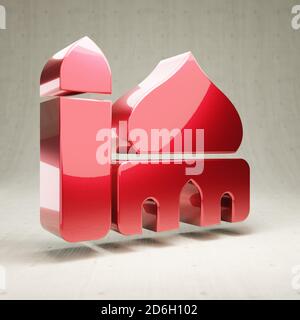 mosque icon on white background. flat style. crescent moon and mosque ...