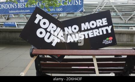 LONDON, UNITED KINGDOM - May 12, 2018: Protest march signs in London Stock Photo